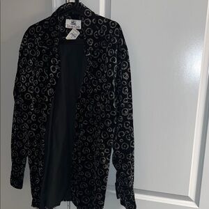 True Grit Men's Black and Silver Patterned Blazer